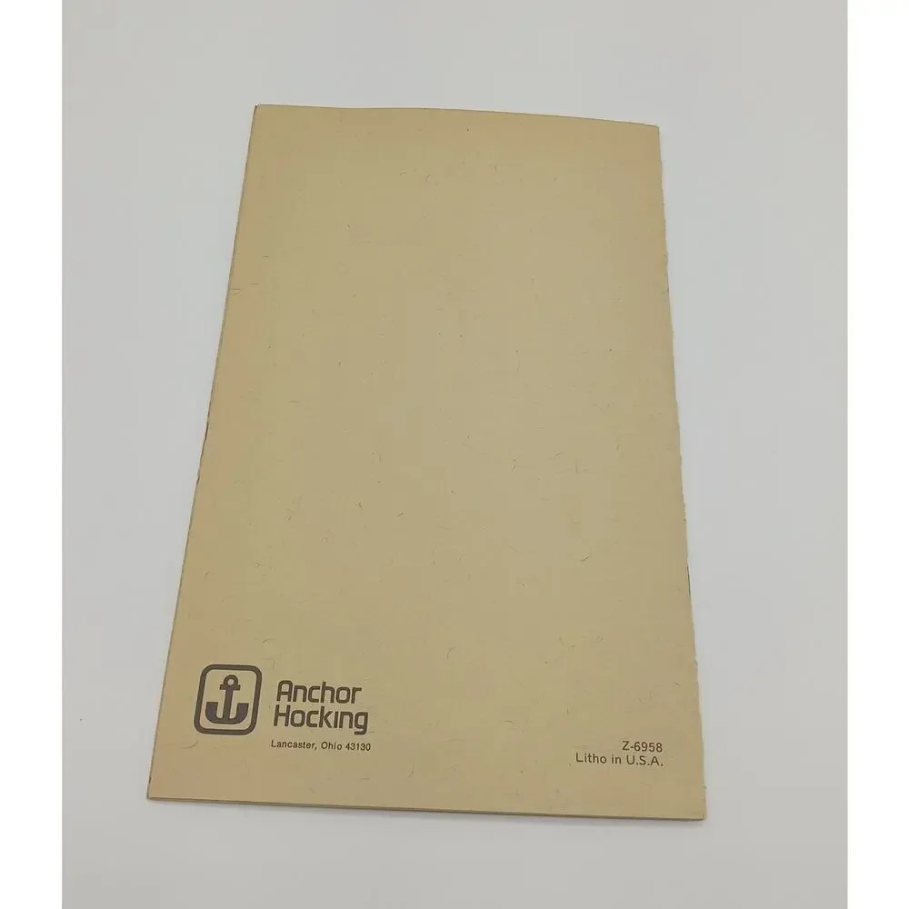 Booklet Microware Instructions & Recipes From Anchor Hocking Microwave Cooking